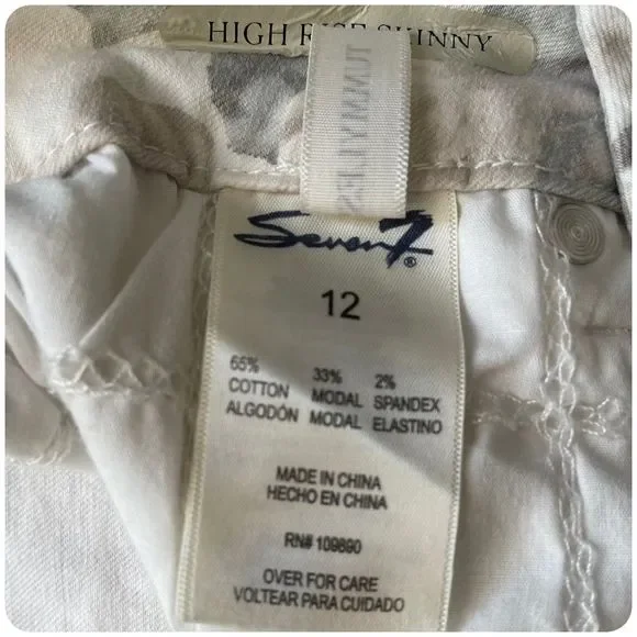 Seven7 High Rise Skinny Tummyless Floral Skinny Jeans Size 12 - Picture 7 of 7